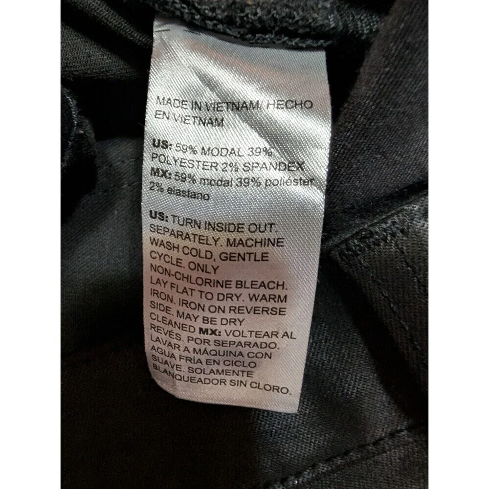 Chico’s Women Trousers Flare Leg Pants Sz 14 Tall Black‎ Coated Stretch NWOT 114